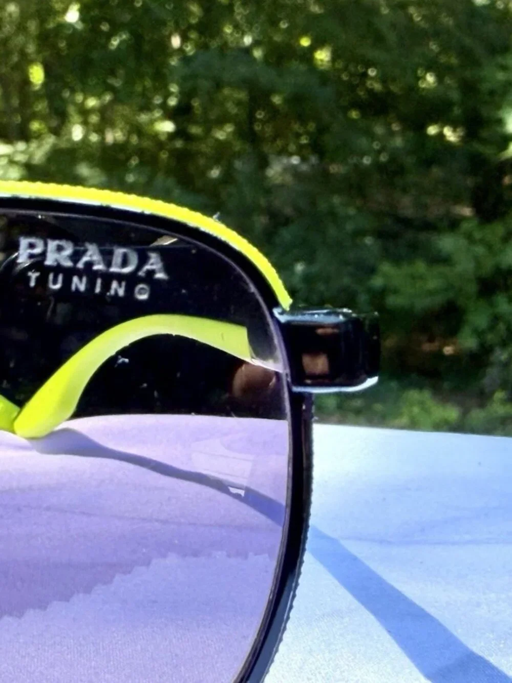 Prada Linea Rossa PS 50YS Sunglasses Matte Black Neon Yellow Aviator 62mm W/ COA